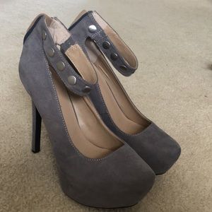 Grey platform stilettos